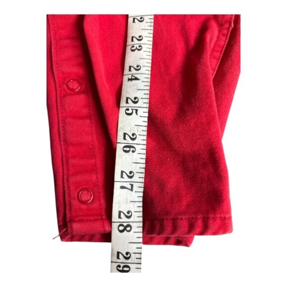 VINTAGE OshKosh B'Gosh RED BIB VESTBACK 100% COTTON OVERALLS SIZE 24 MONTHS - Picture 4 of 7